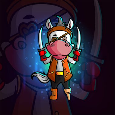 Korsanlar inek esport maskotu tasarımı