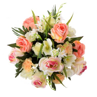 Beyaz arkaplanda izole edilmiş çiçek demeti