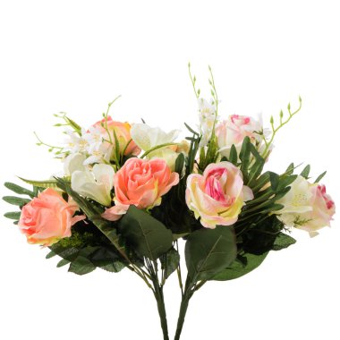 Beyaz arkaplanda izole edilmiş çiçek demeti