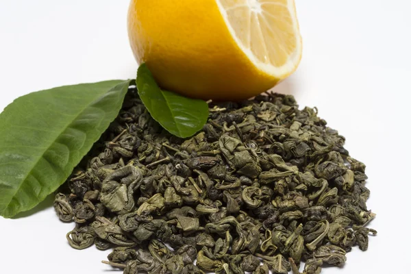 Chá verde torcido seco — Fotografia de Stock