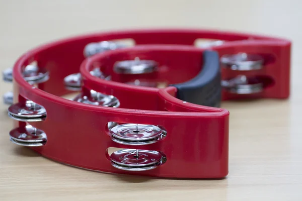 Tambourine red with a modern. — Stock Photo, Image