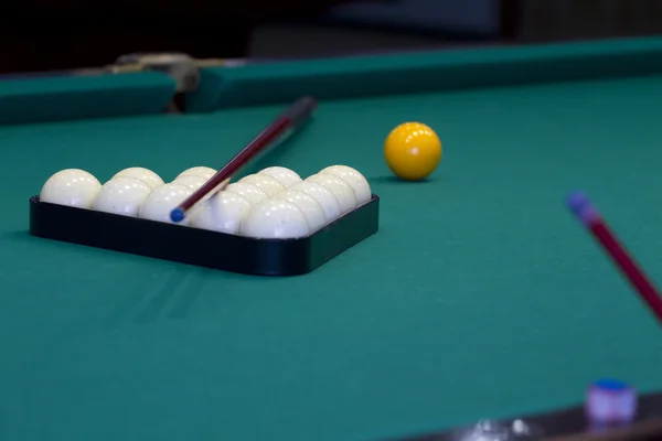 Russian billiards on green background. — Stock Photo, Image