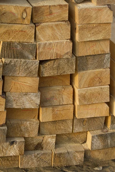 A stack of wooden beams. — Stock Photo, Image