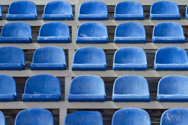 The blue seats at the stadium closeup. — Stock Photo, Image