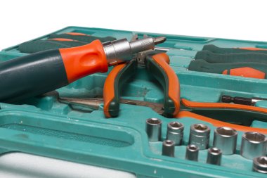 İnşaat aletleri seti.