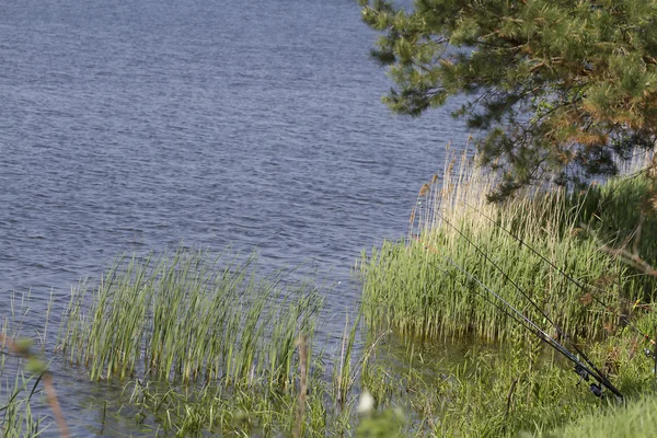 Filatura abbandonata nell'acqua sul lago . — Foto Stock