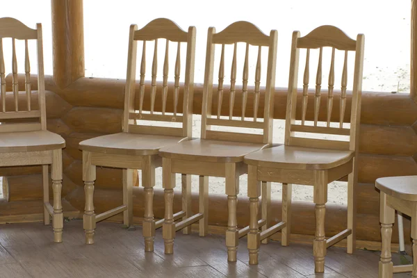 Oak chairs on the terrace. — Stock Photo, Image