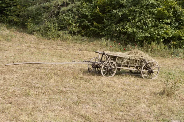 Chariot en bois sur une colline . — Photo