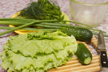 yeşil salata için.