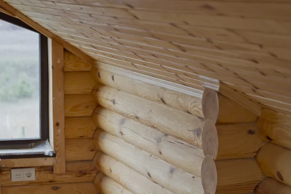 Parte del interior sauna de madera . —  Fotos de Stock