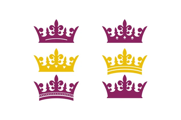 Crown collection - vector silhouette — Stock Vector