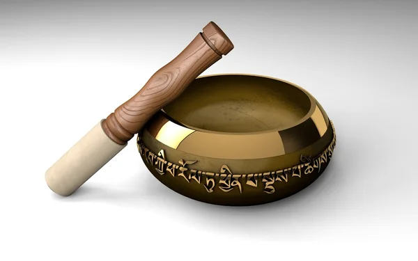 Tibetan buddhist singing bowl for meditation — Stock Photo, Image