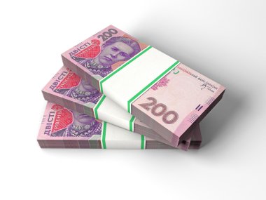 Composition with banknotes of ukrainian money clipart