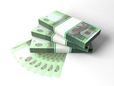 Ukraynalı para banknot ile kompozisyon