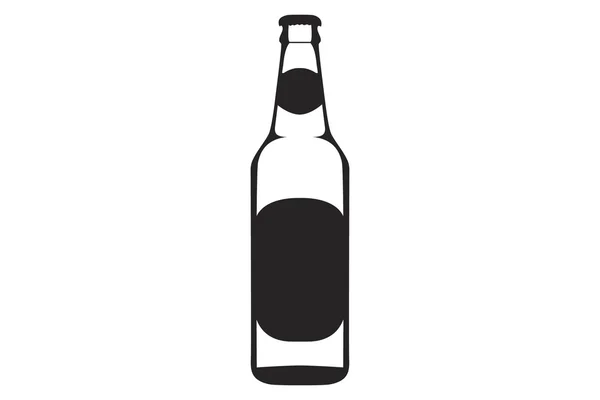 Silhouet van flessenbier — Stockvector