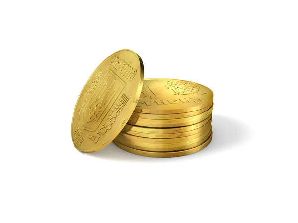 Mince z jednoho hryvna izolovaných na bílém pozadí — Stock fotografie