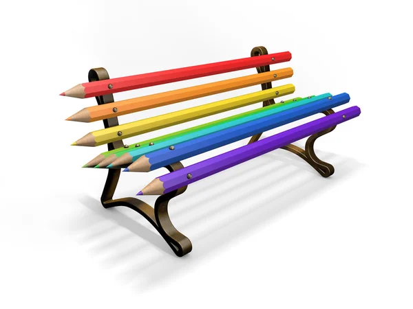 Pencil bench isolated on white — Stock Photo, Image