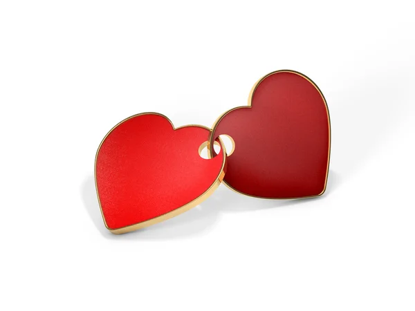 The fastened together red hearts — Stock Photo, Image