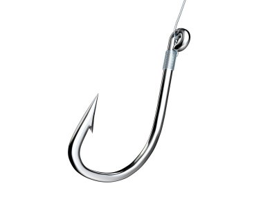 Beyaz arka plan üzerinde izole metal balıkçılık kanca