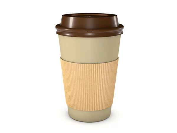 Taza de café para llevar con tapa aislada — Foto de Stock