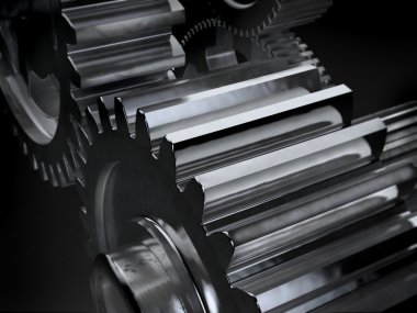 Vites koyu arka plan üzerinde. Soyut illüstrasyon vites.