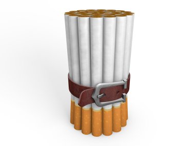 Belted stack of cigarettes isolated clipart