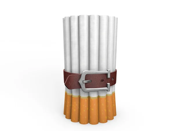 Belted stack of cigarettes isolated — Stock Photo, Image