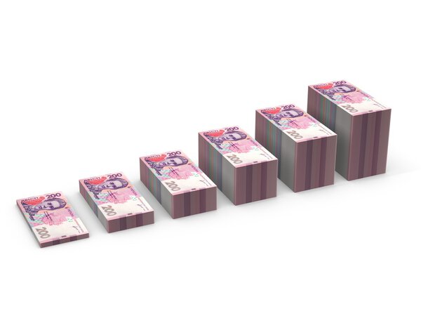 Лестницы из стопок денег
