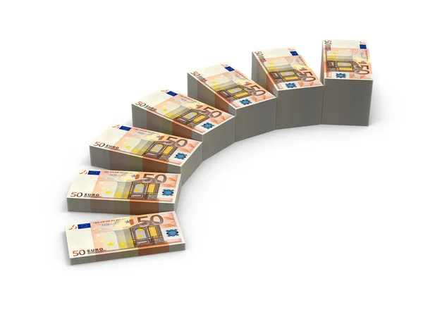 Escadas de pilhas de dinheiro — Fotografia de Stock