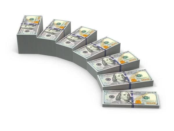 Stairs from stacks of money — Stock Photo, Image