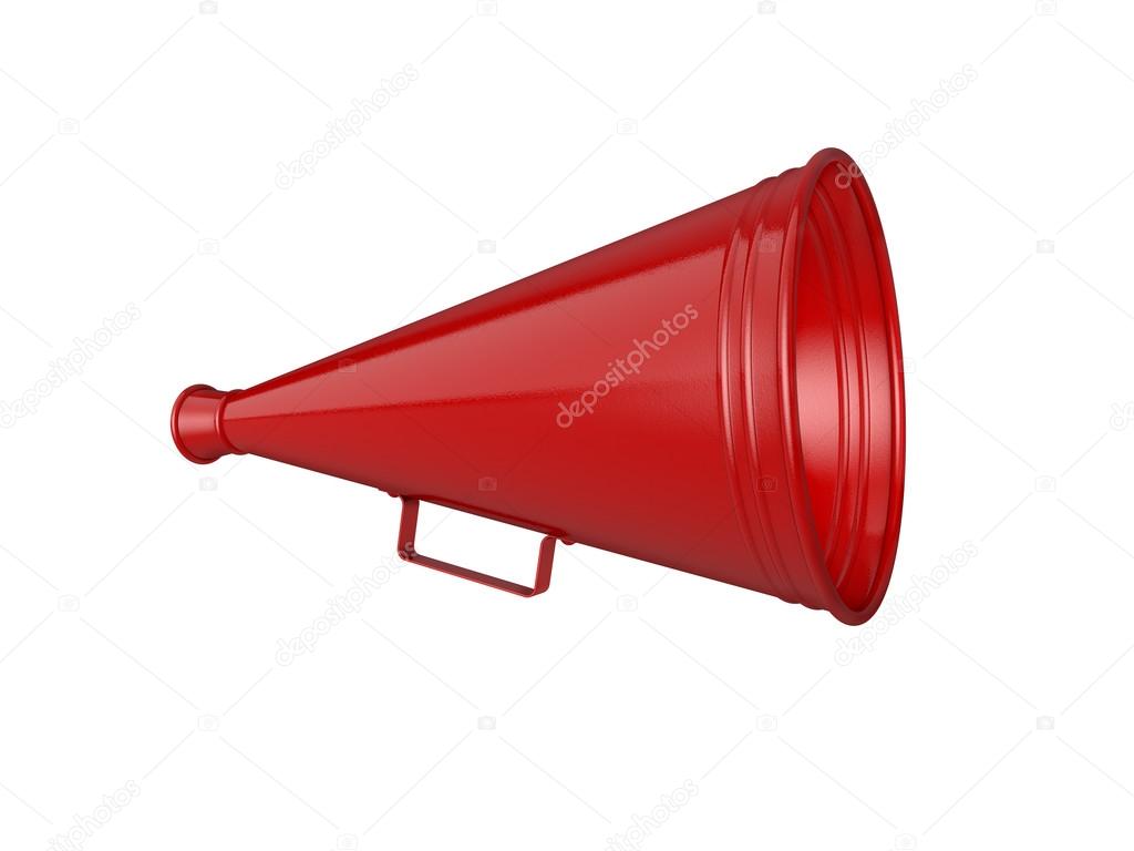 Red megaphone isolated on white