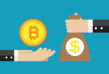 Var olan bitcoin 'ini parayla takas et.