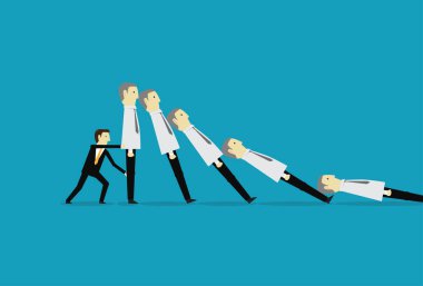 İşadamı çalışanların domino etkisini durdurdu