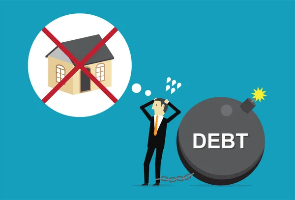 Nessuna Casa Perché Sacco Debito — Vettoriale Stock