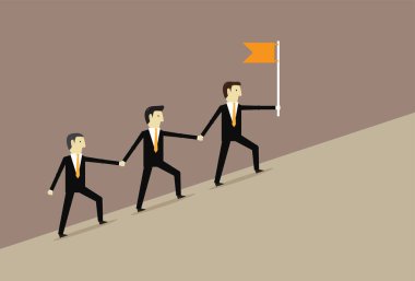 İş adamları birlikte hedefler belirler