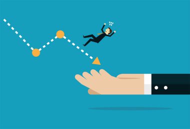 Grafik aşağı indiğinde iş dünyasında yardım