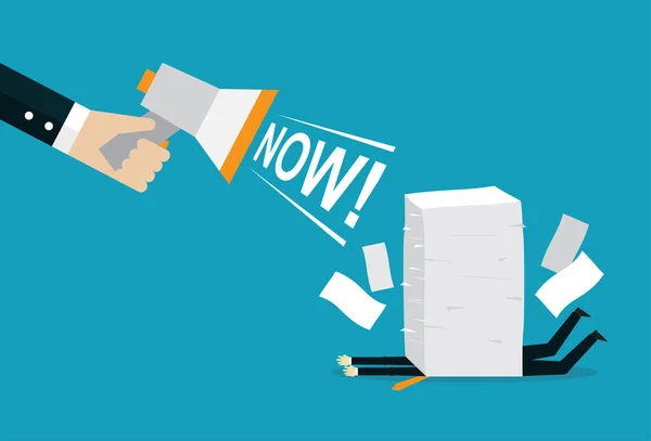 Bossy give a lot of works — Stock Illustration Bossy Give Lot Works Vector Graphics