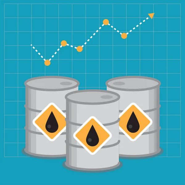 Gráfico Mostra Aumento Preço Petróleo — Vetor de Stock
