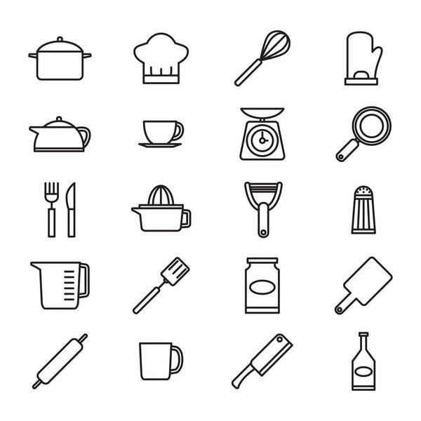 Посуда и иконки на кухне