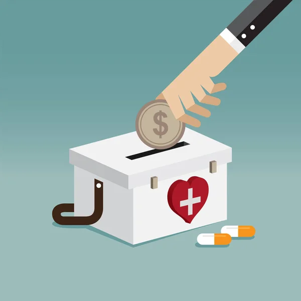 Tıbbi Tedavi Için Para Biriktiriyorum — Stok Vektör