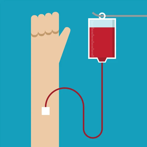Donar Sangre Cruz Roja — Vector de stock