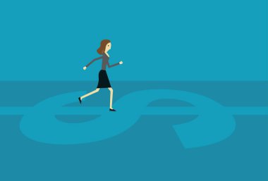 Ekonomik yolda koşan iş kadını