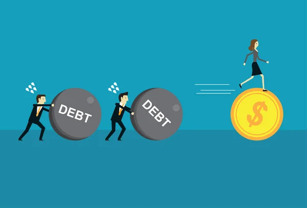 Debt Keeps Moving Forward — Stock Vector