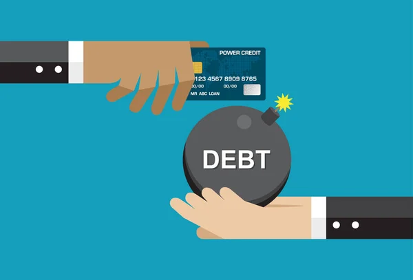 Kreditkarten Tausch Gegen Schulden — Stockvektor