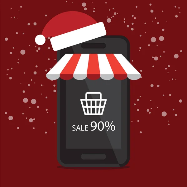 Noel Günü Için Online Alışveriş — Stok Vektör