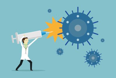 Doktor virüsü öldürmek için aşı yaptı.