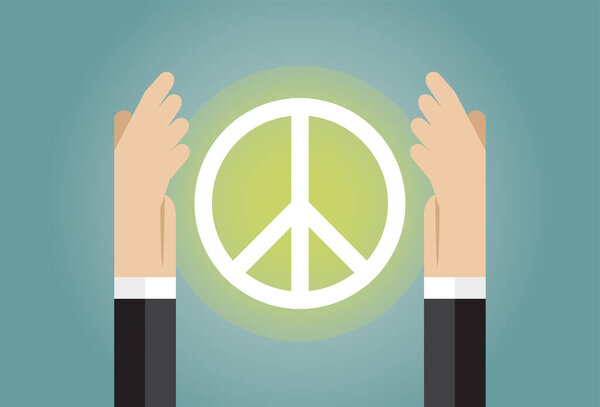 Hands holding a peace symbol