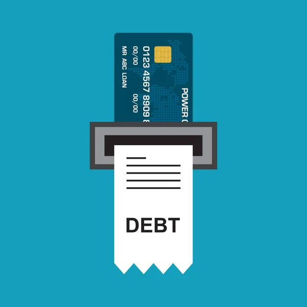 Kredi Kartı Kullanmak Onu Borca Sokar — Stok Vektör