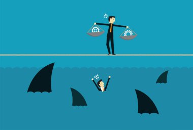 İş adamları riskler üzerinde çalışır