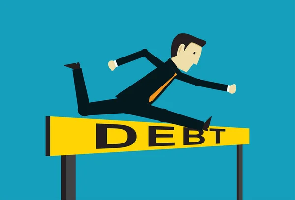 Zakenmensen Lopen Uit Schulden — Stockvector